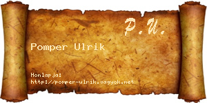 Pomper Ulrik névjegykártya